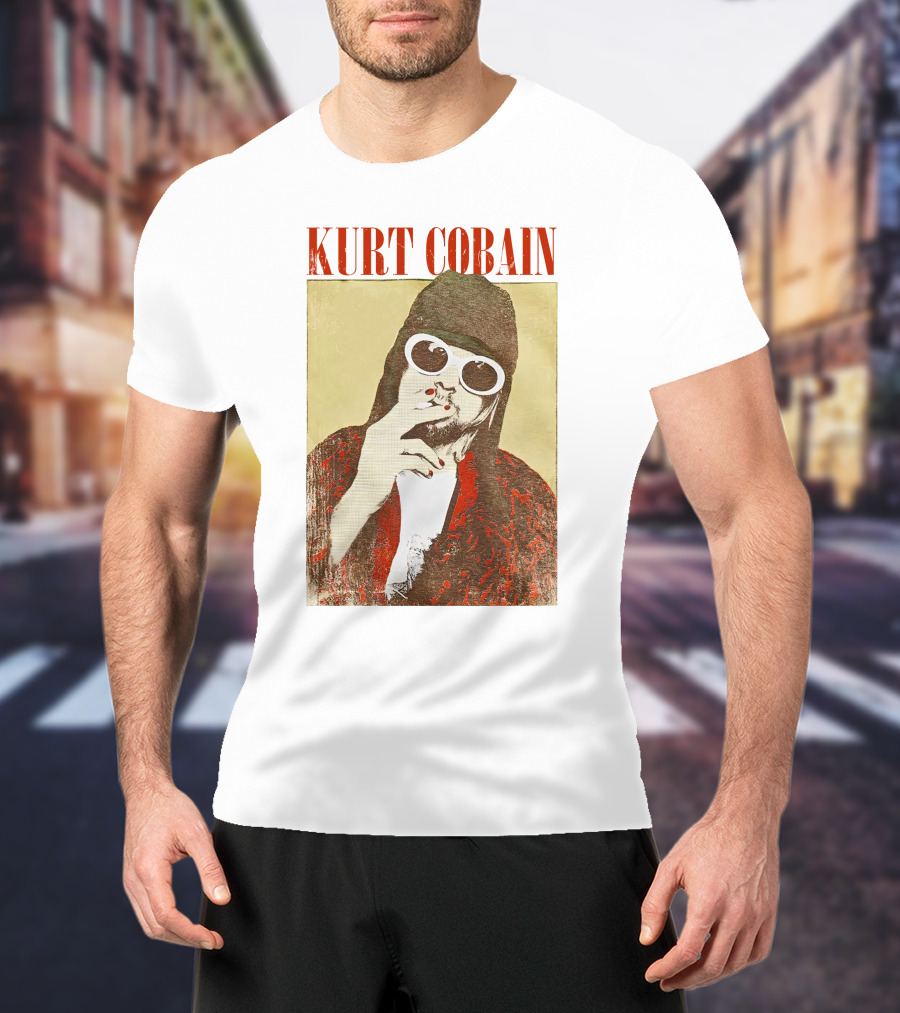 Kurt Cobain Iconic Style Sunglasses T-Shirt