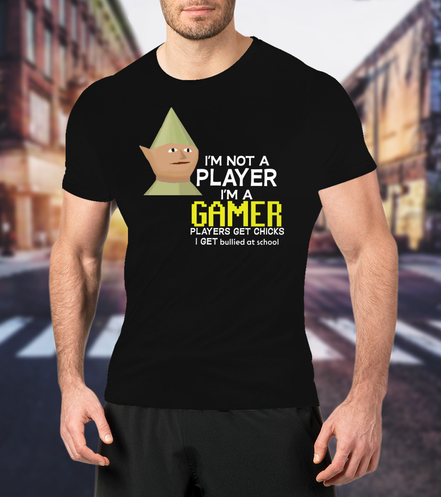 I'm Not A Player I'm A Gamer Players Get Chicks I Get Bullied At School Runescape T-Shirt