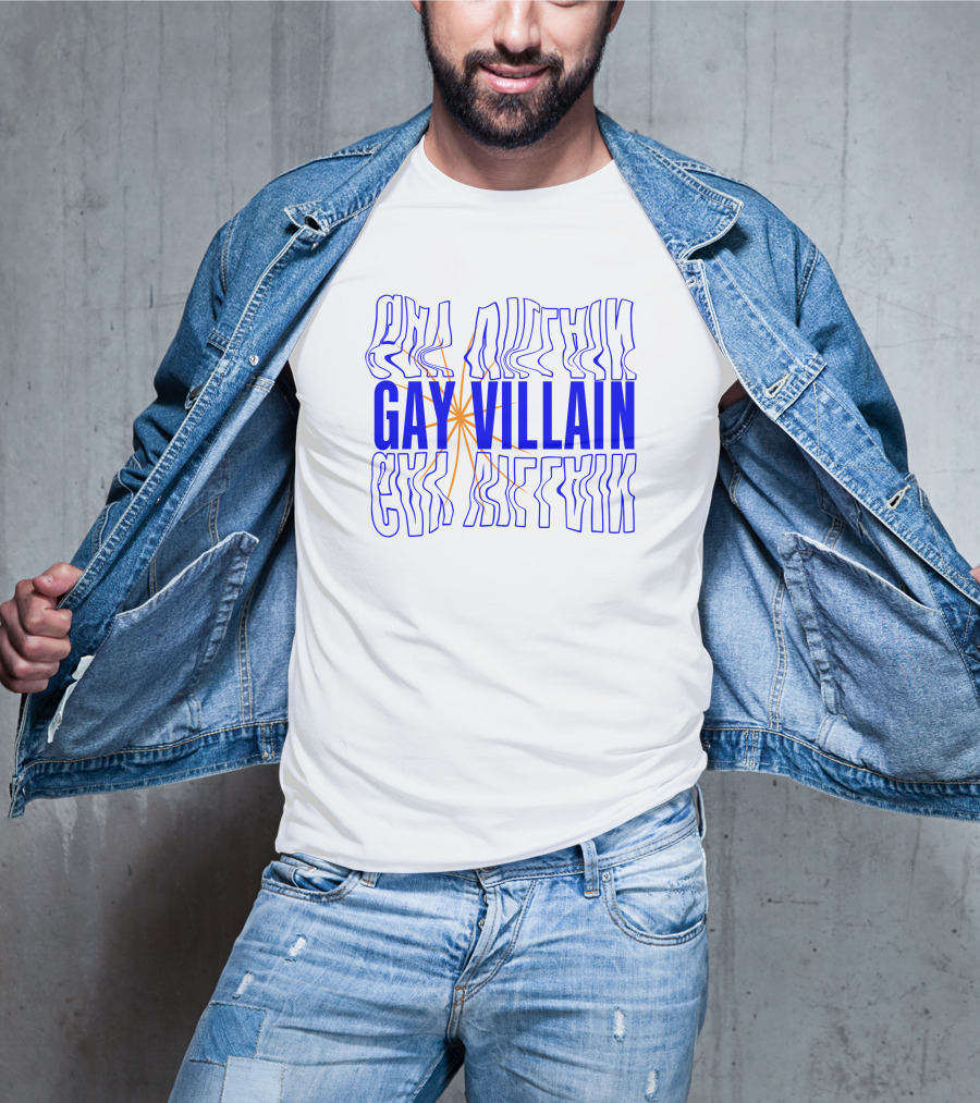 Gay Villain Reflections With Starburst Motif T-Shirt