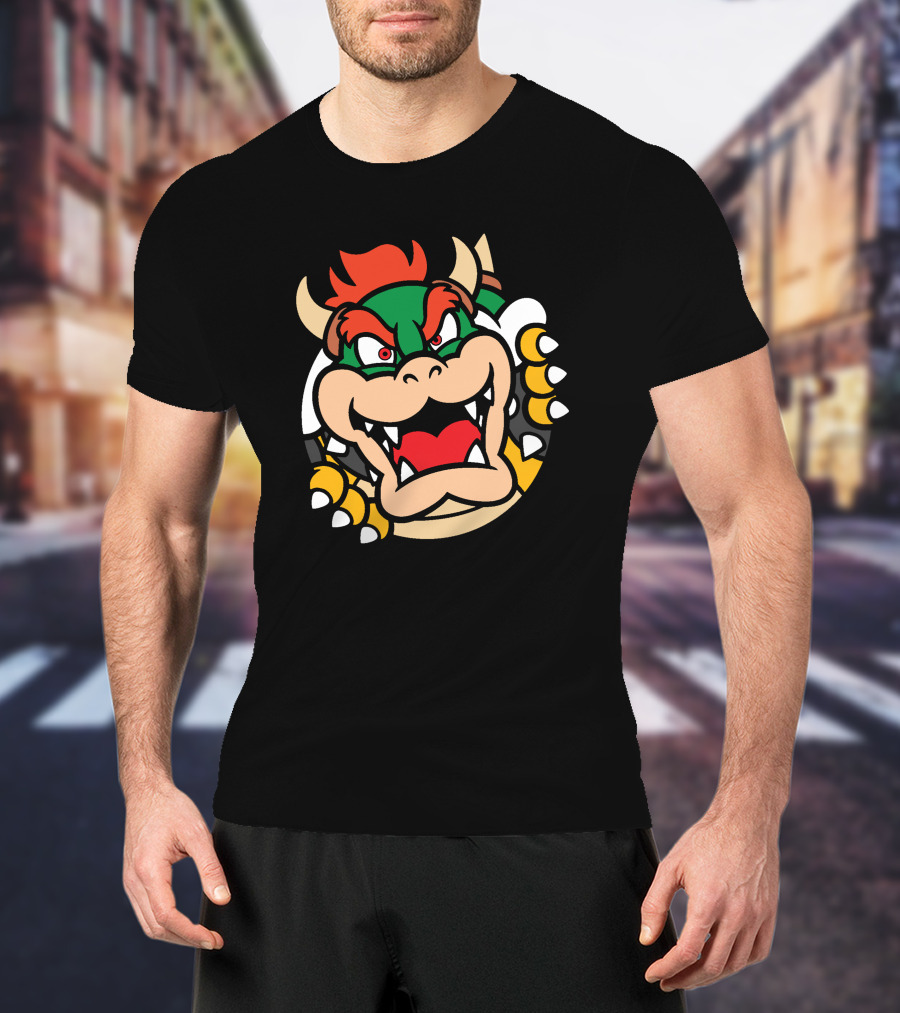 Super Mario Bowser Rows⁷ Ryukdoll Iconic Bowser Face T-Shirt