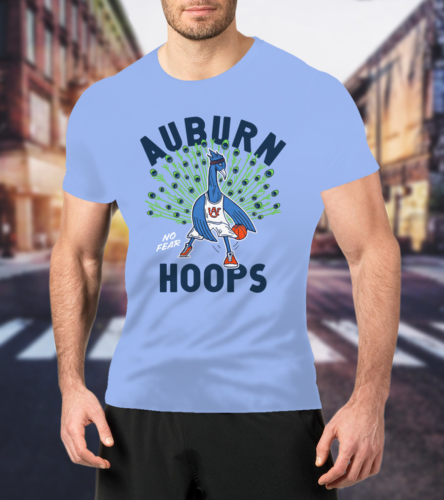 Auburn Hoops Peacock Basketball No Fear T-Shirt