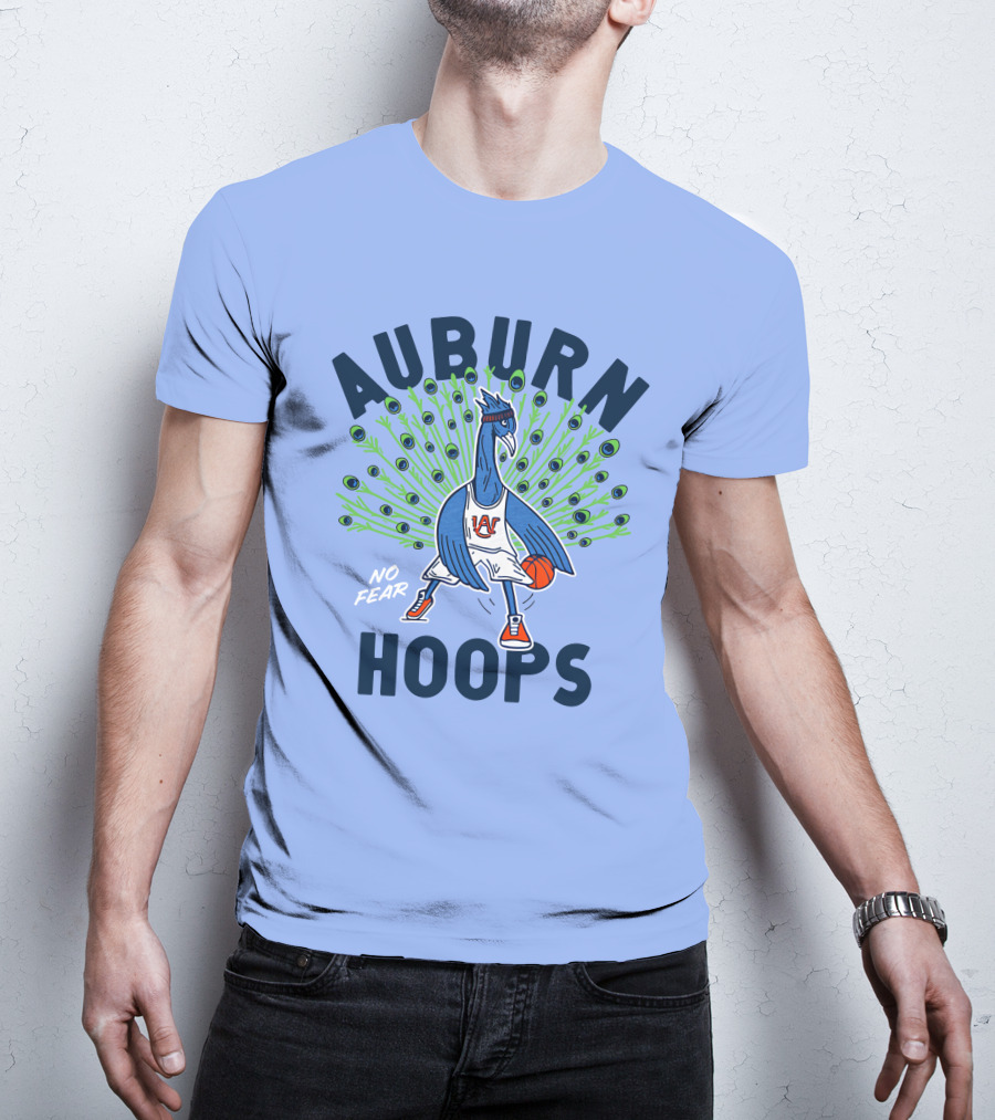 Auburn Hoops Peacock Basketball No Fear T-Shirt