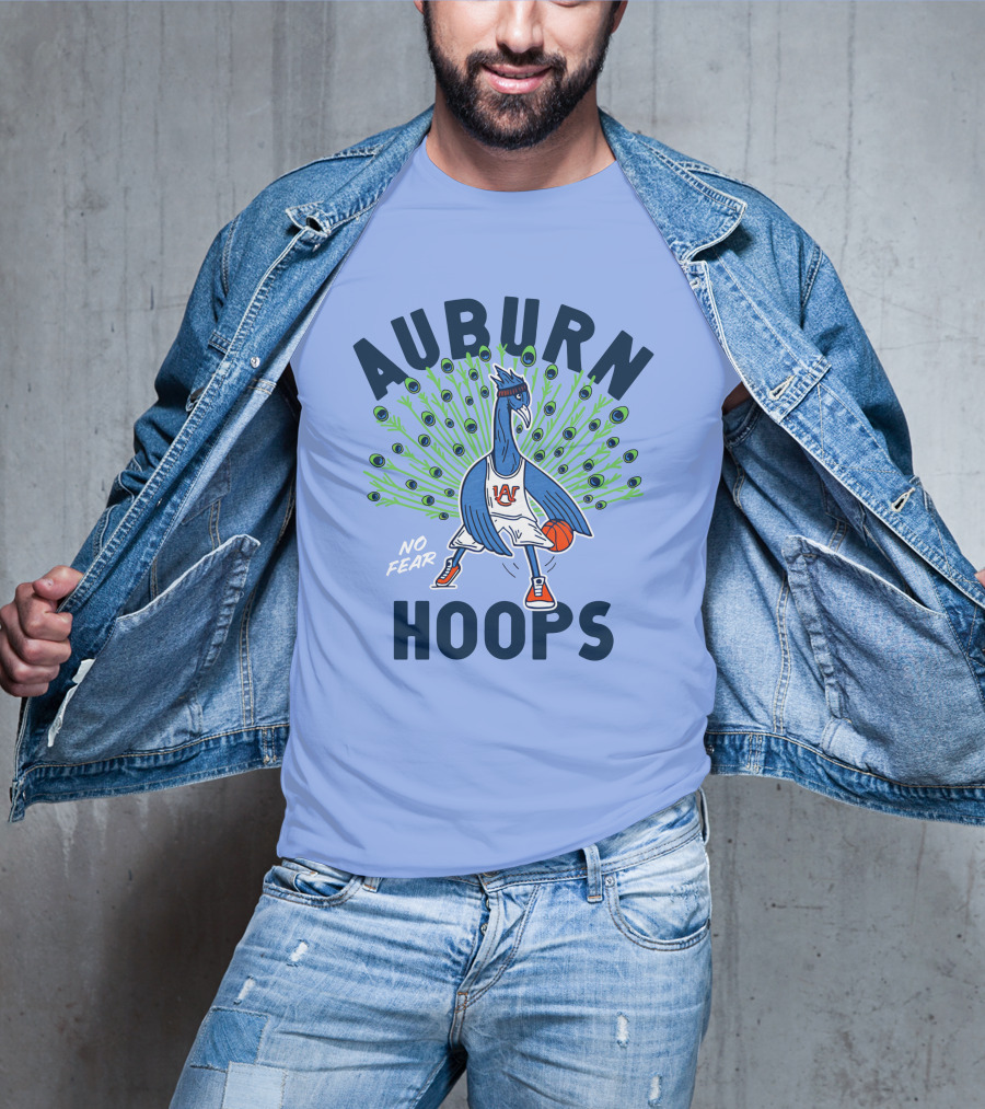Auburn Hoops Peacock Basketball No Fear T-Shirt