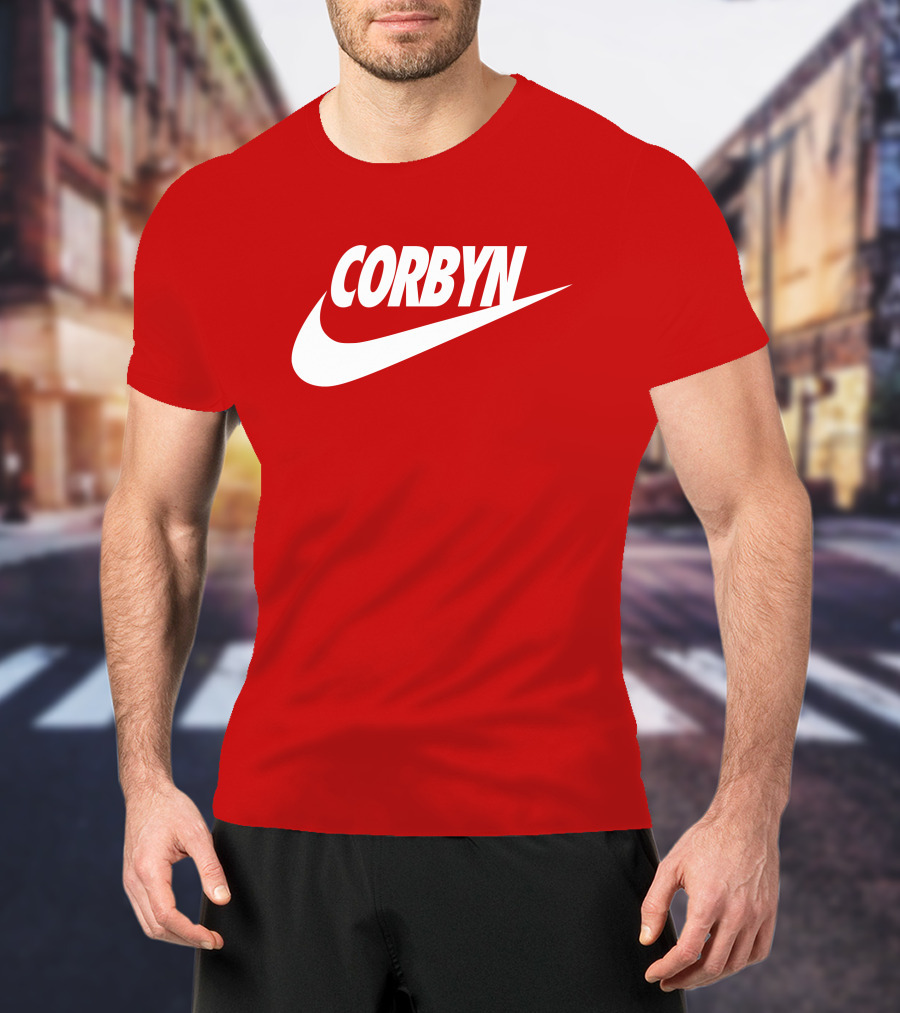 Corbyn Swoosh Parody Red T-Shirt