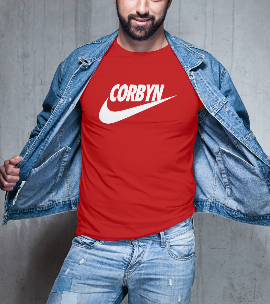 Corbyn Swoosh Parody Red T-Shirt