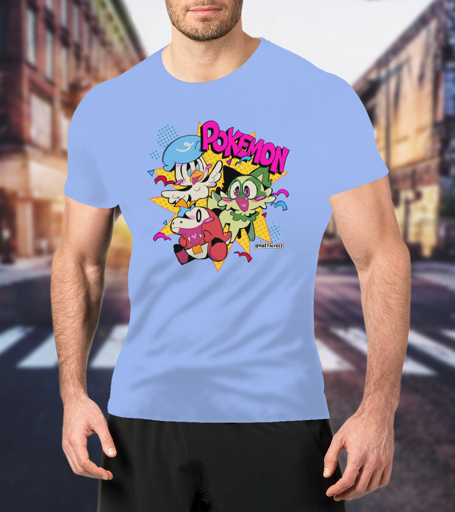 Natflorezz Pokemon Quaxly Sprigatito Fuecoco Characters T-Shirt