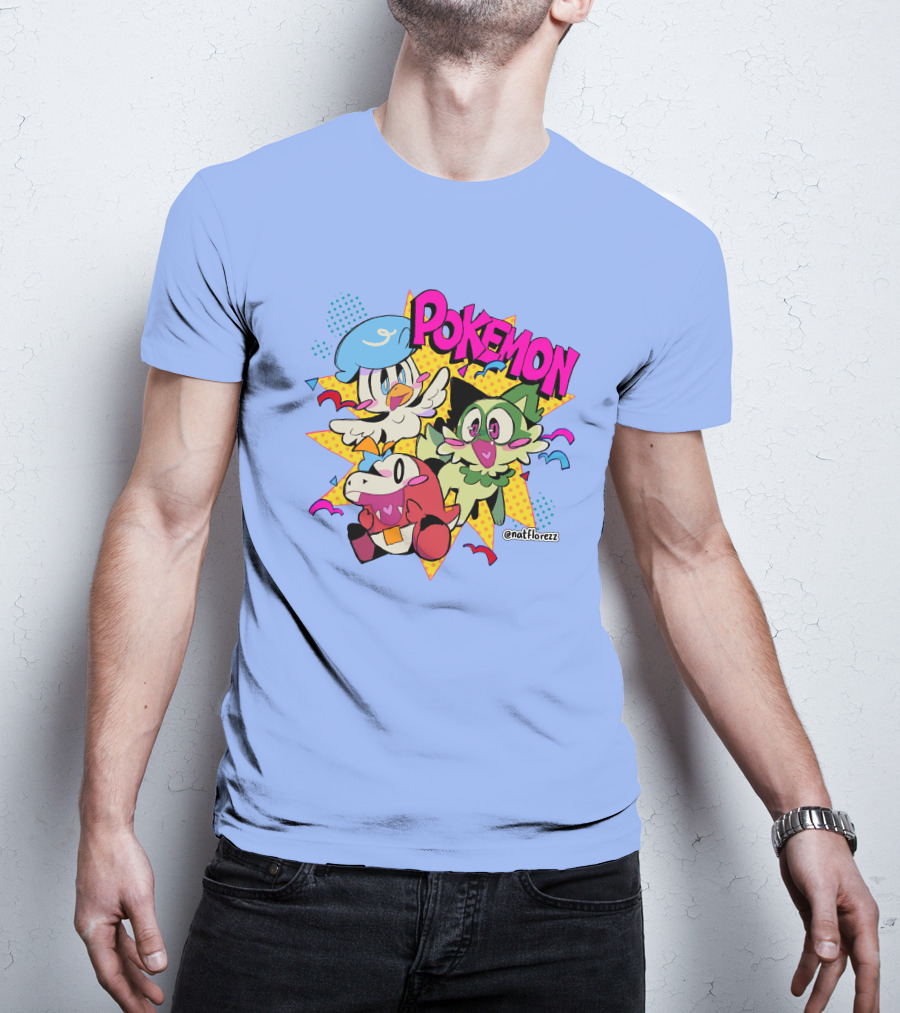 Natflorezz Pokemon Quaxly Sprigatito Fuecoco Characters T-Shirt