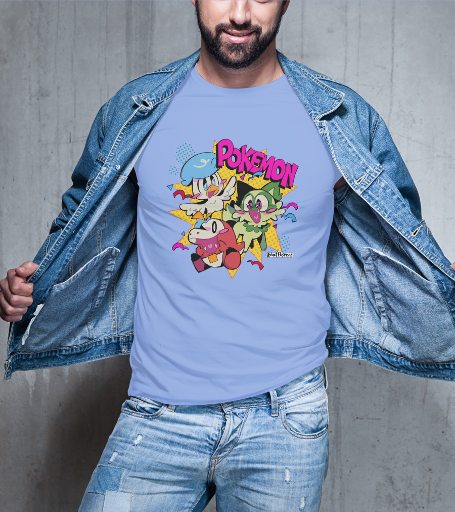 Natflorezz Pokemon Quaxly Sprigatito Fuecoco Characters T-Shirt
