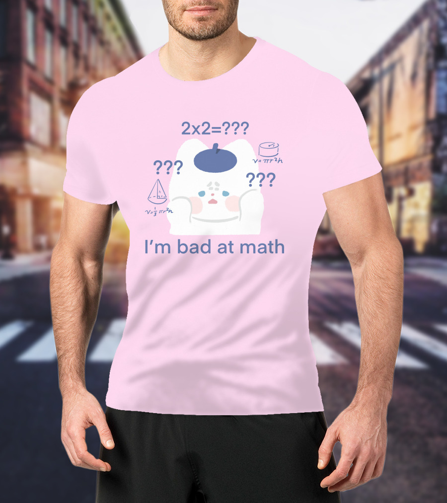 Maobabie Merch I'm Bad At Math Jennie Cat Confused By Math Equations T-Shirt