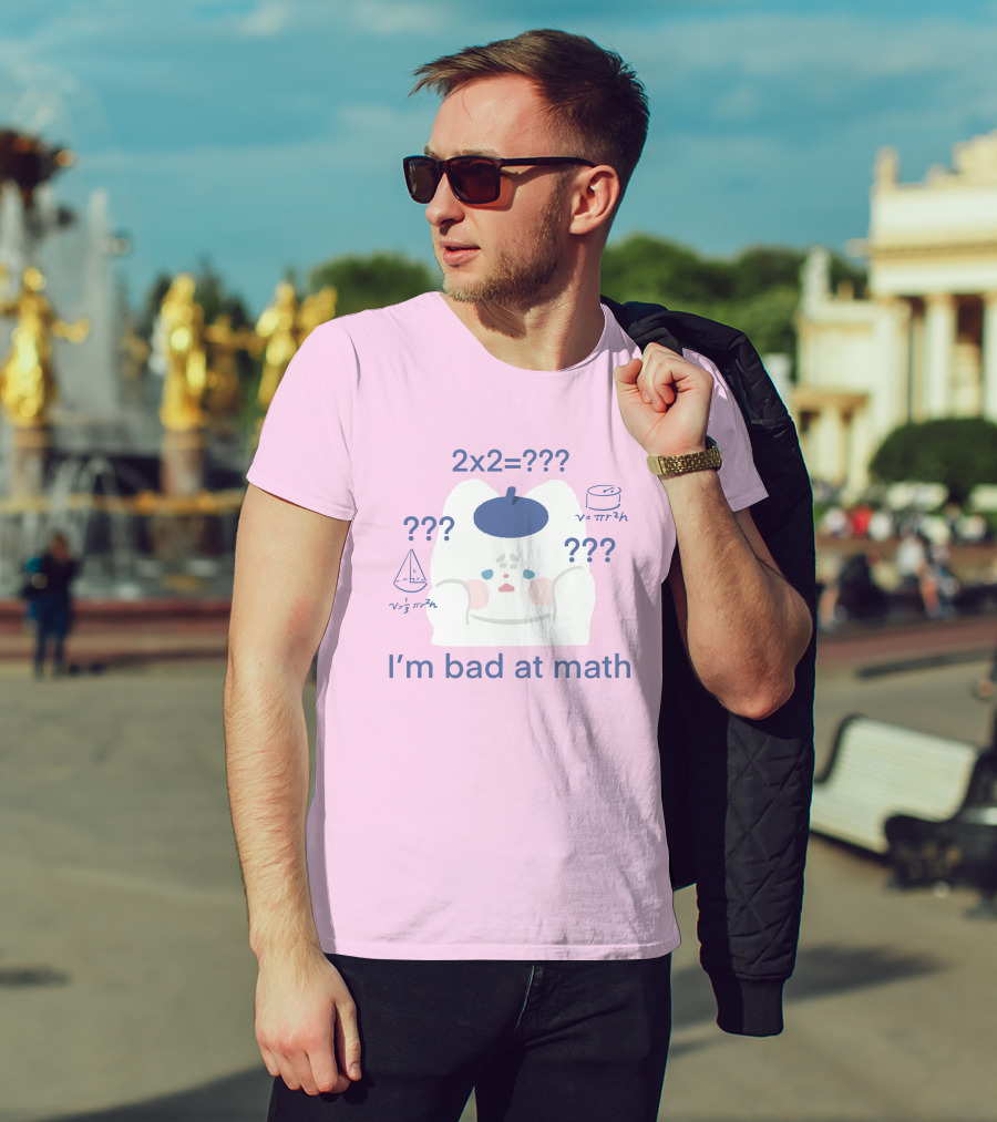 Maobabie Merch I'm Bad At Math Jennie Cat Confused By Math Equations T-Shirt