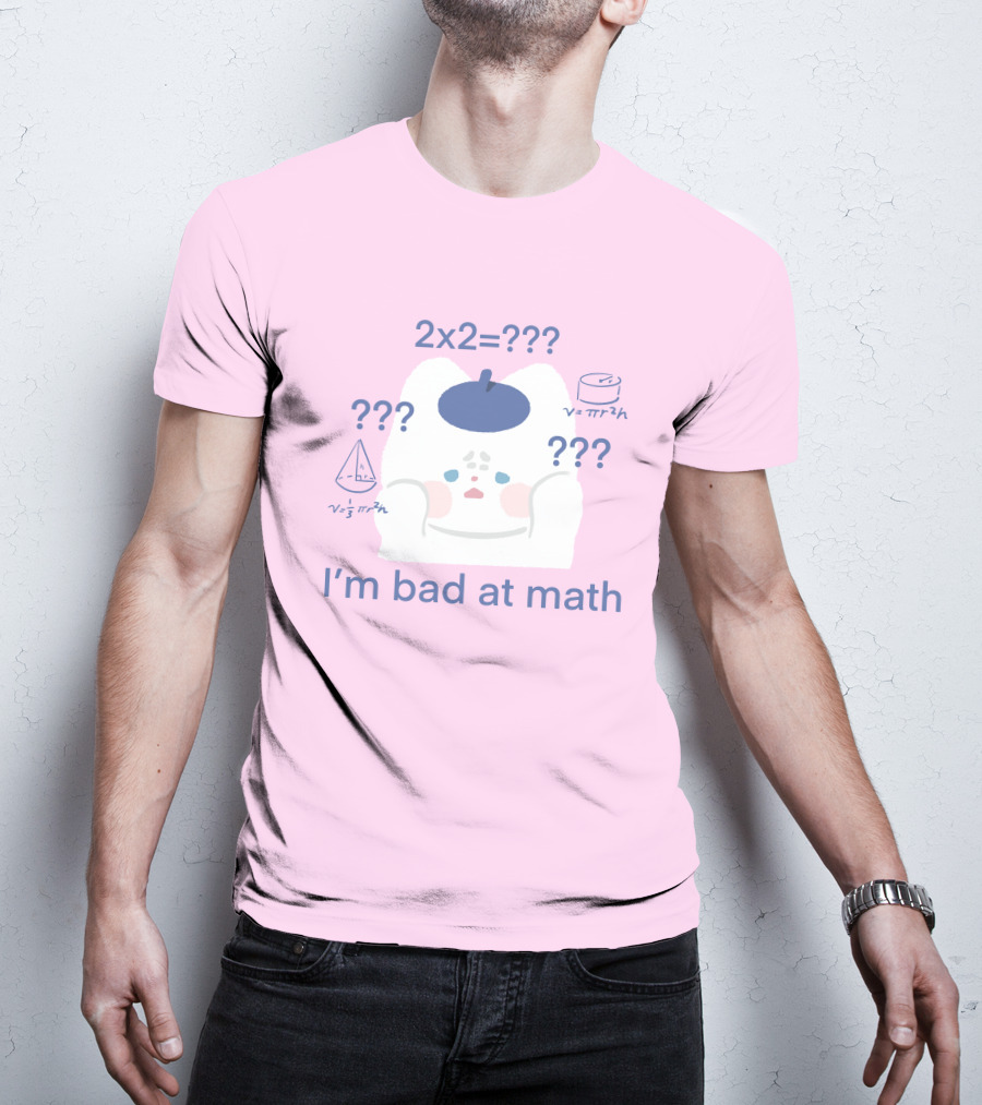 Maobabie Merch I'm Bad At Math Jennie Cat Confused By Math Equations T-Shirt