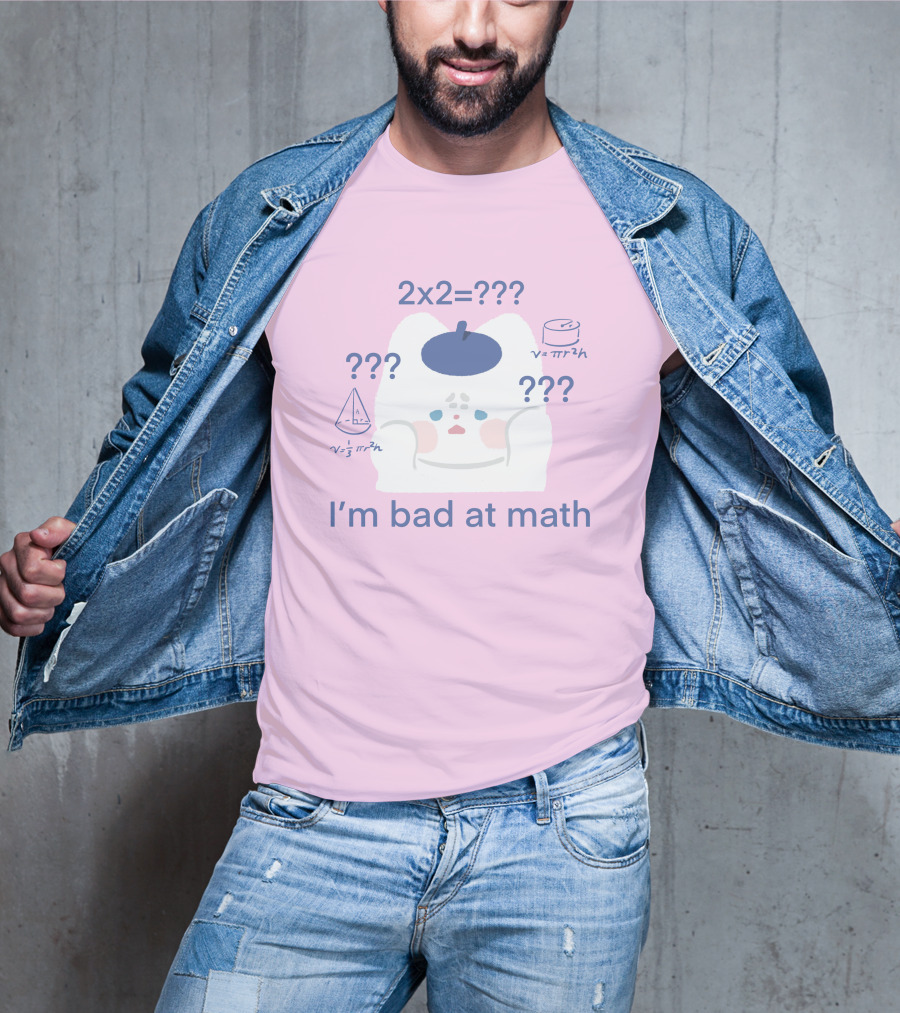 Maobabie Merch I'm Bad At Math Jennie Cat Confused By Math Equations T-Shirt