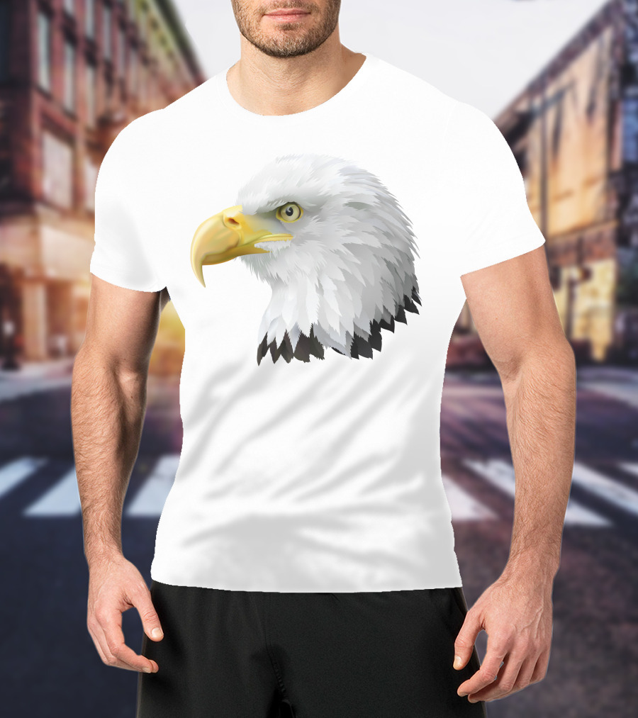 KingEagle Majestic Bald Eagle Head Detailed T-Shirt