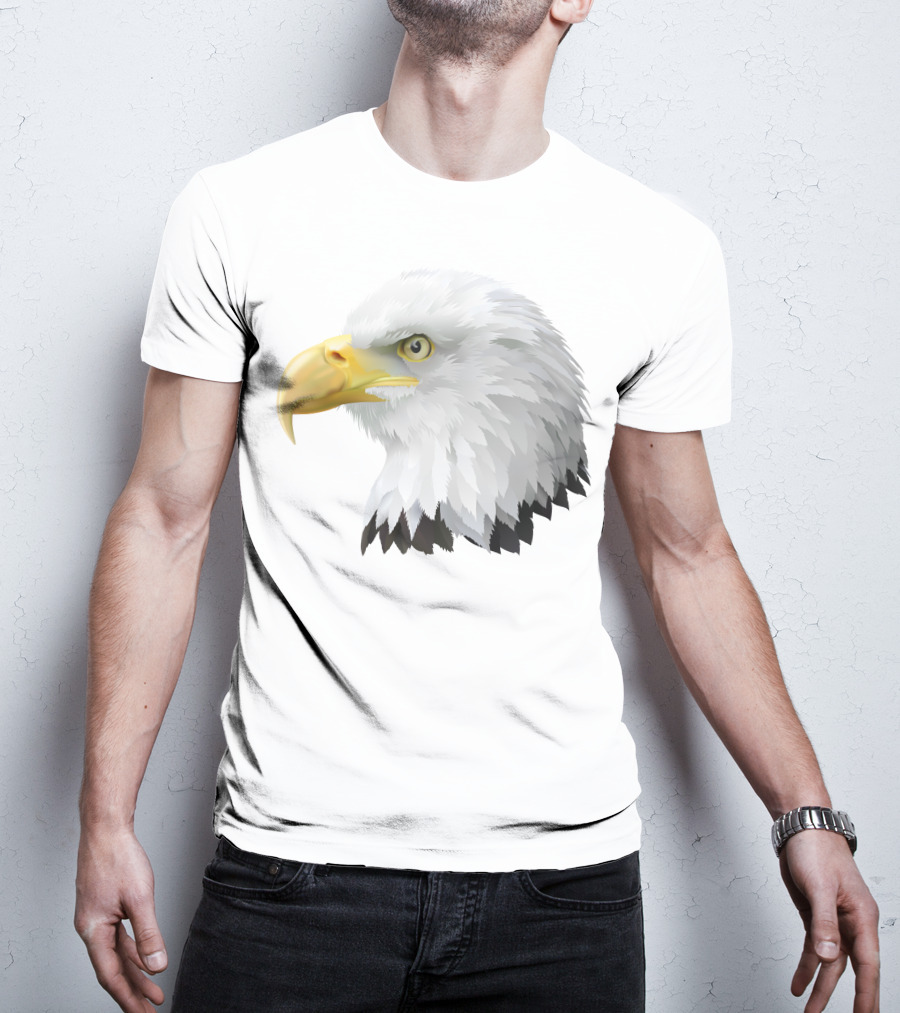 KingEagle Majestic Bald Eagle Head Detailed T-Shirt