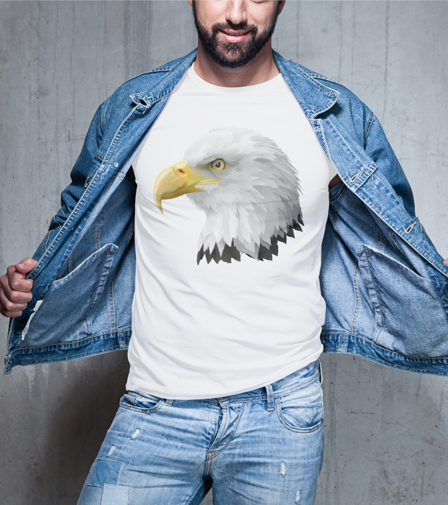 KingEagle Majestic Bald Eagle Head Detailed T-Shirt