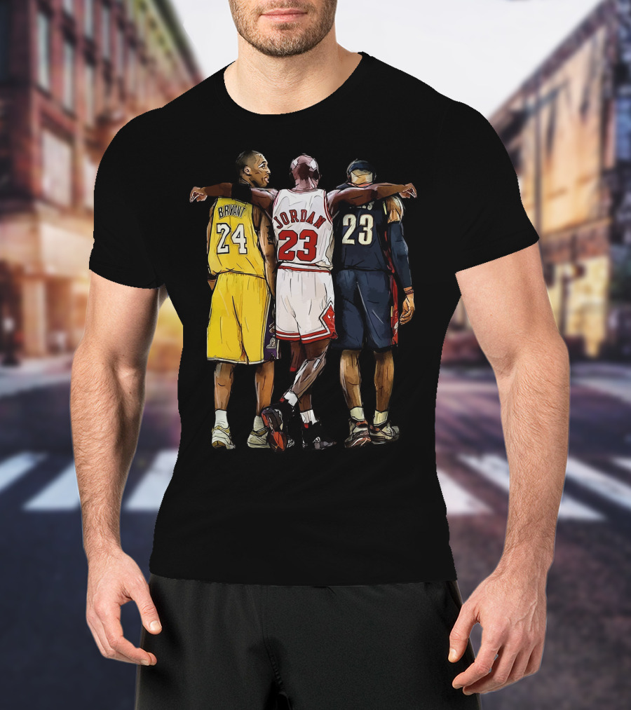Kobe Bryant 24 Michael Jordan 23 LeBron James 23 GOAT Legendary Trio T-Shirt