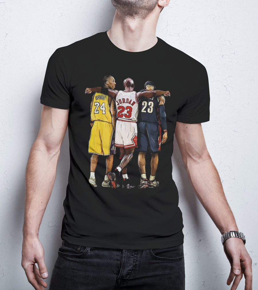 Kobe Bryant 24 Michael Jordan 23 LeBron James 23 GOAT Legendary Trio T-Shirt