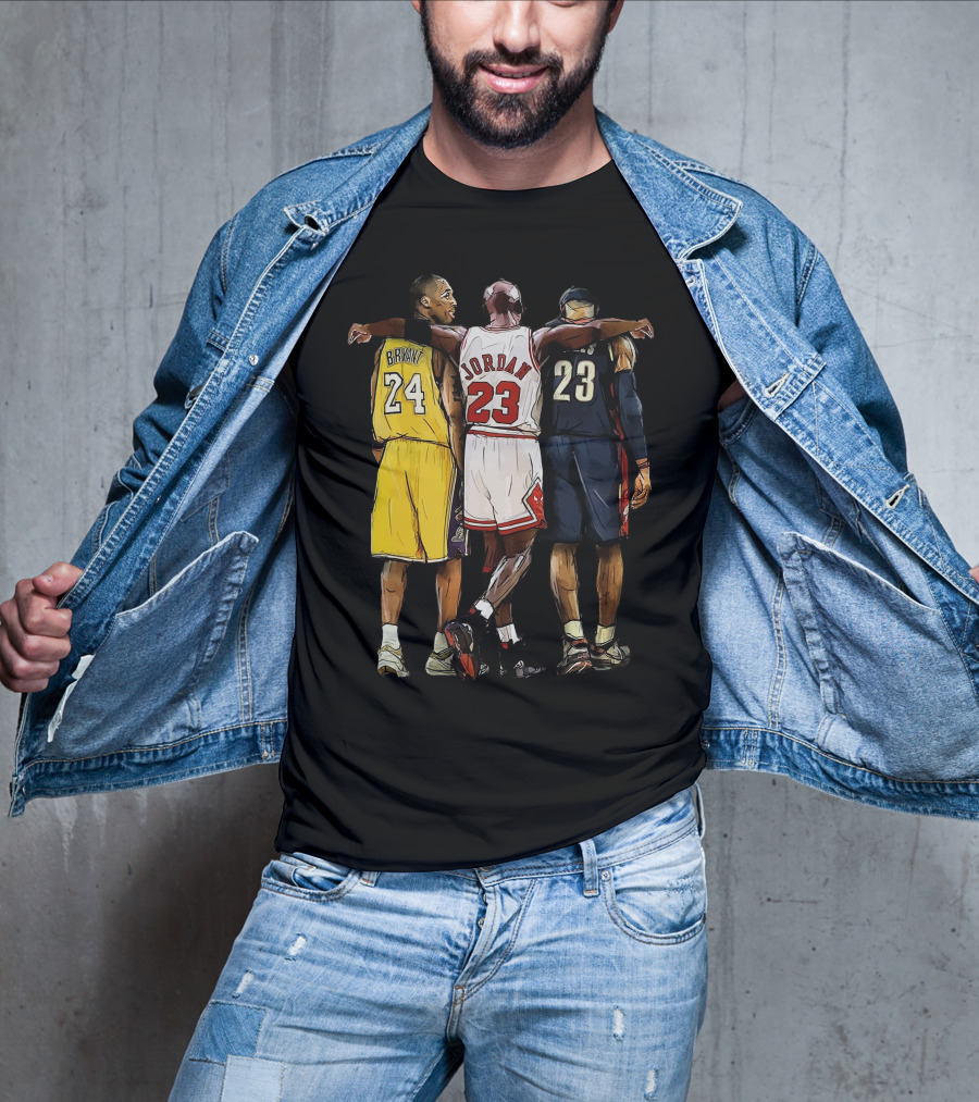 Kobe Bryant 24 Michael Jordan 23 LeBron James 23 GOAT Legendary Trio T-Shirt