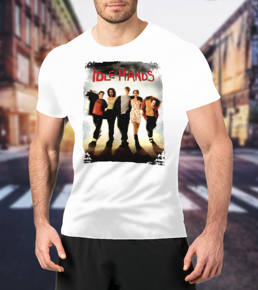 Idle Hands Seth Green Devon Sawa 1990s Halloween Horror Movie Cover T-Shirt