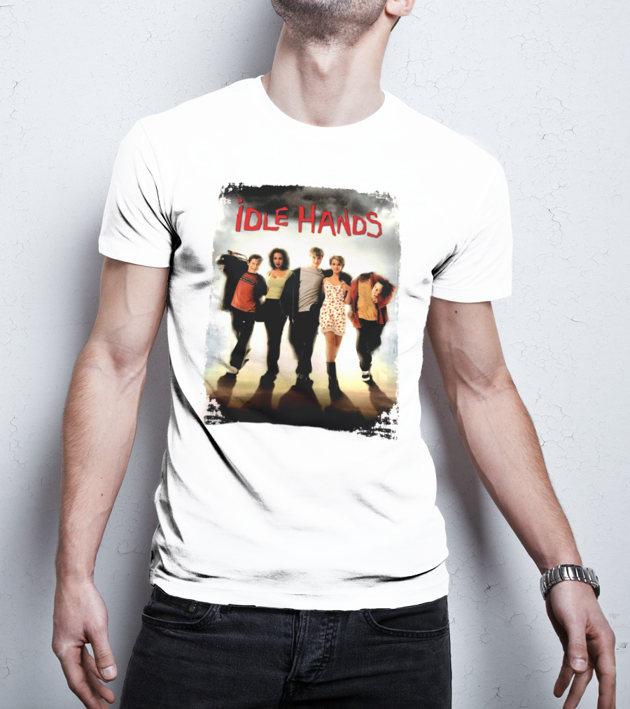 Idle Hands Seth Green Devon Sawa 1990s Halloween Horror Movie Cover T-Shirt