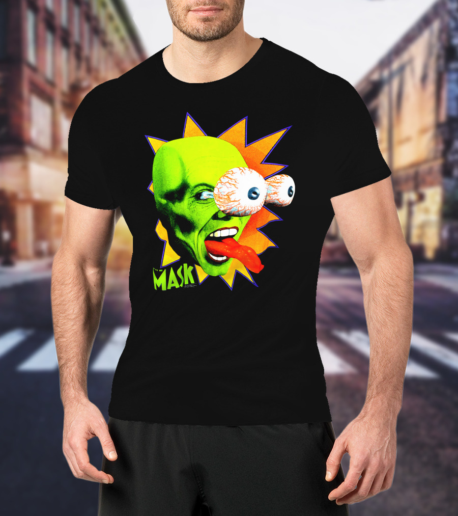 MASK Vintage Stanley Ipkiss Bug Eyes Scene Explosion T-Shirt
