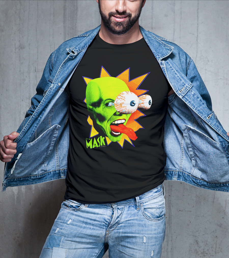MASK Vintage Stanley Ipkiss Bug Eyes Scene Explosion T-Shirt