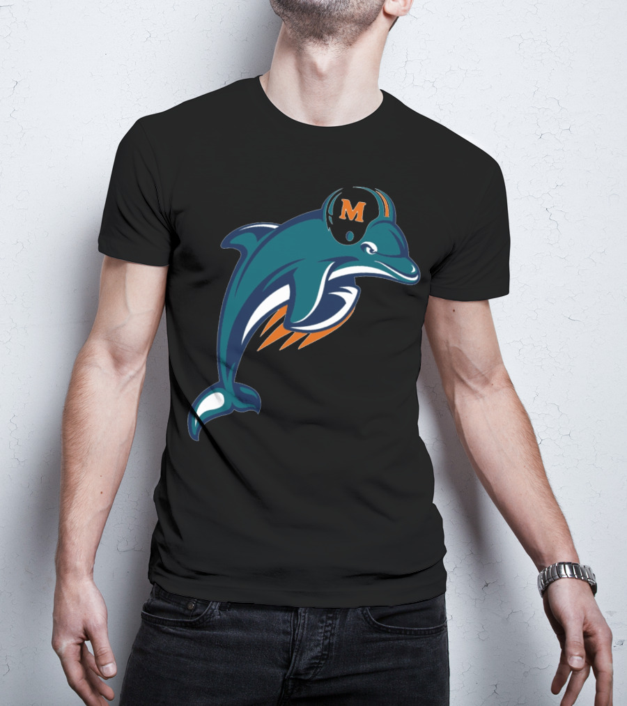 Miami Dolphins Football Team Logo With Helmet T-Shirt