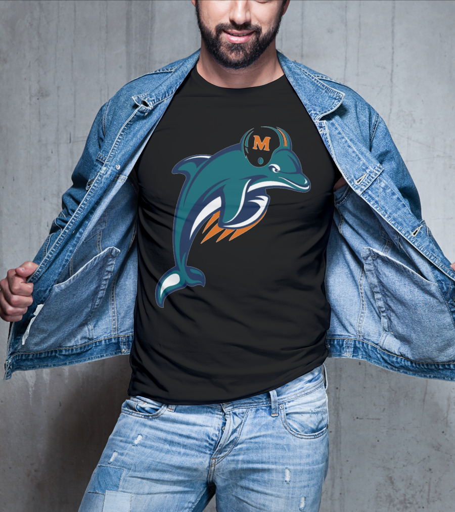 Miami Dolphins Football Team Logo With Helmet T-Shirt