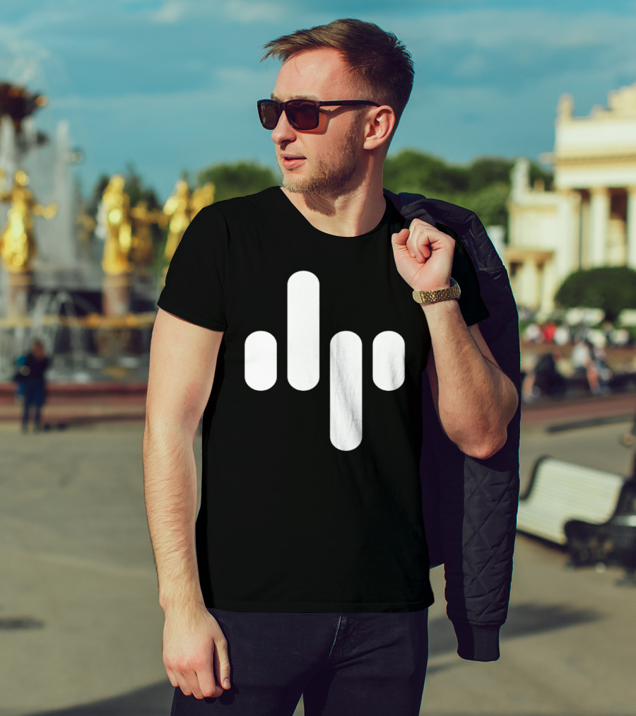 Animation Soundwave Icon White Bars T-Shirt