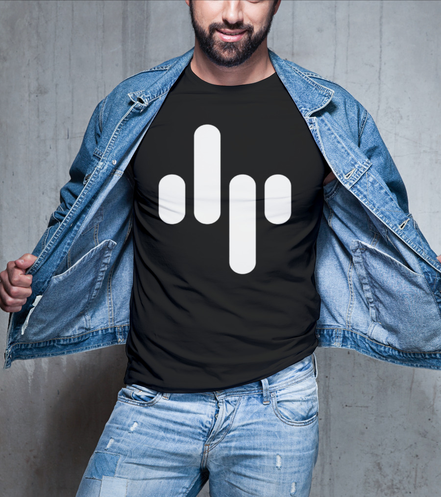 Animation Soundwave Icon White Bars T-Shirt