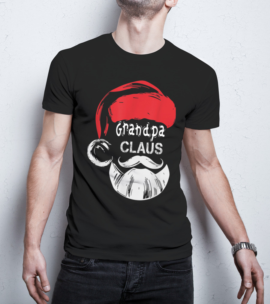 Grandpa Claus Christmas Grandpa Santa Beard Hat T-Shirt