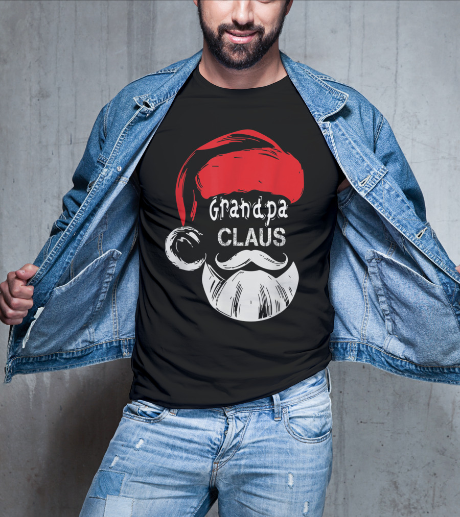 Grandpa Claus Christmas Grandpa Santa Beard Hat T-Shirt