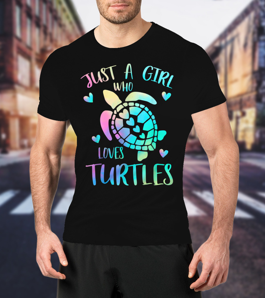 Just A Girl Who Loves Turtles Pastel Watercolor Turtle T-Shirt