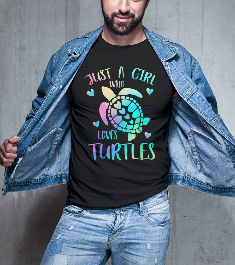 Just A Girl Who Loves Turtles Pastel Watercolor Turtle T-Shirt