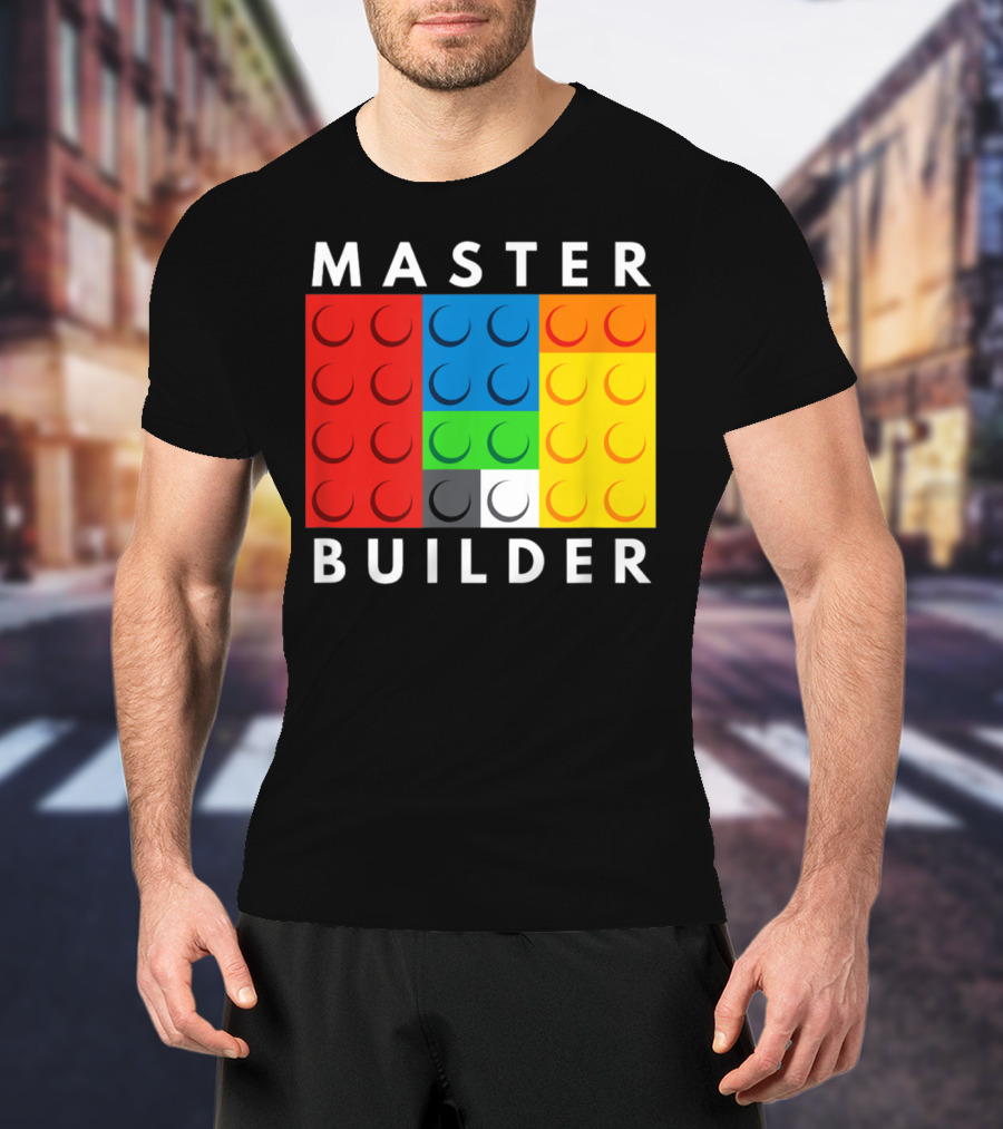 Master Builder Building Blocks Colorful Brick T-Shirt