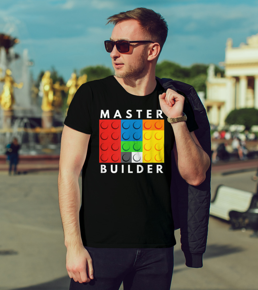 Master Builder Building Blocks Colorful Brick T-Shirt