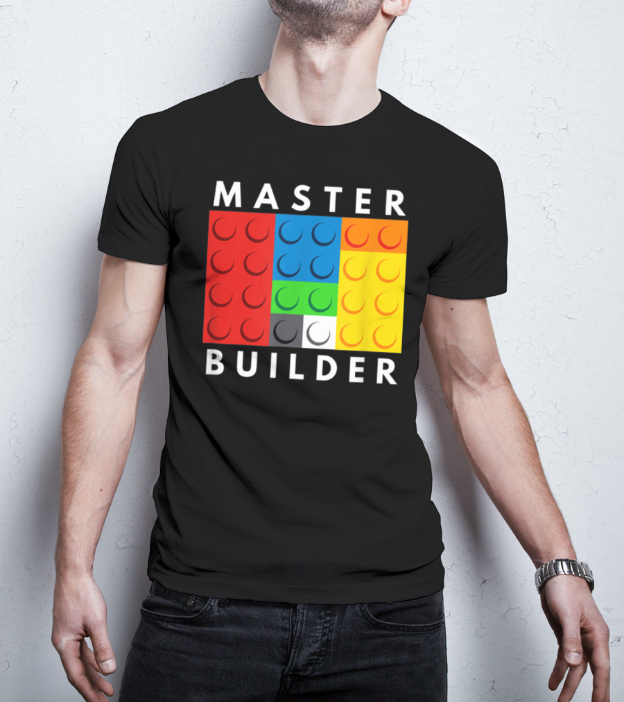 Master Builder Building Blocks Colorful Brick T-Shirt