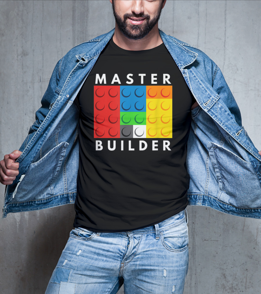 Master Builder Building Blocks Colorful Brick T-Shirt
