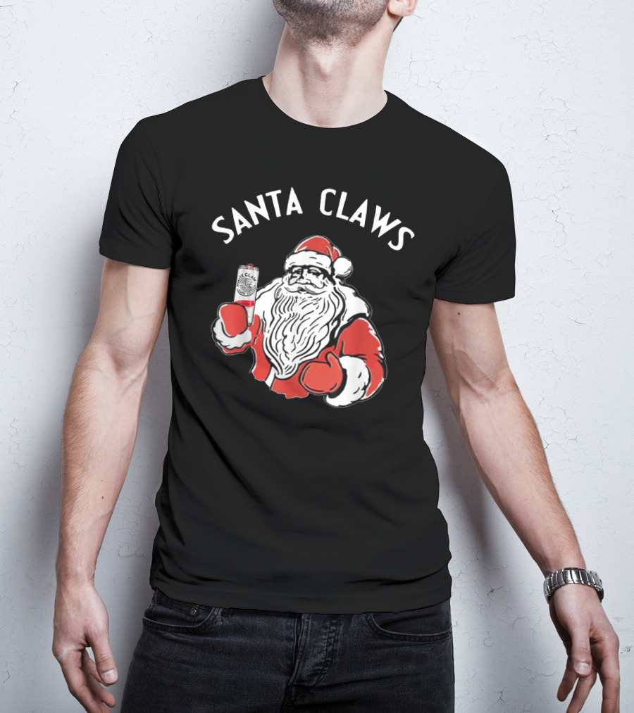 Santa Claws Christmas White Claw Santa T-Shirt