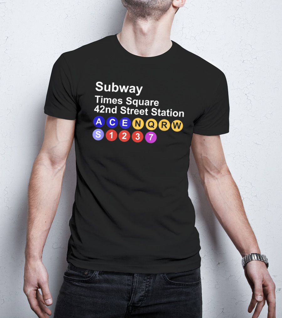 Subway Times Square 42nd Street Station A C E N Q R W S 1 2 3 7 T-Shirt