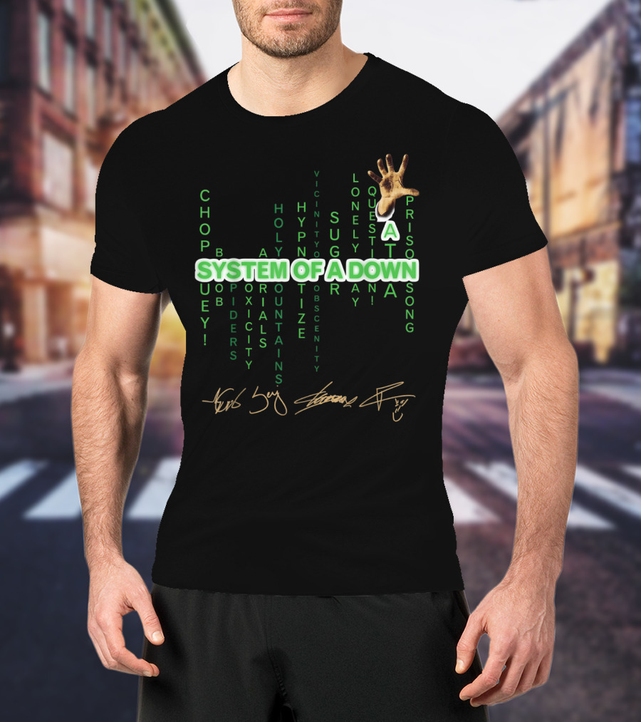 System Of A Down Toxicity Chop Suey Vicinity Holy Mountains Prison Song Hand Signatures T-Shirt