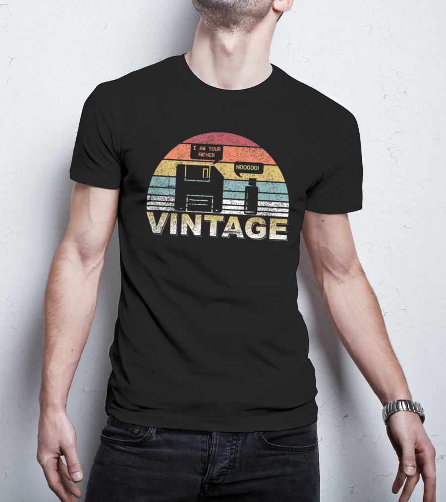 Vintage Floppy Disk I Am Your Father Nooooo Computer Geek Nerd T-Shirt