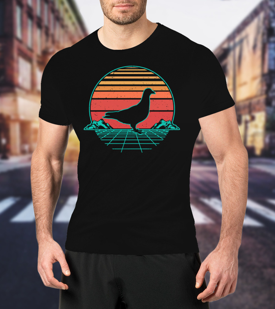 Pigeon Dove Bird Animal Vintagewave Sunset T-Shirt