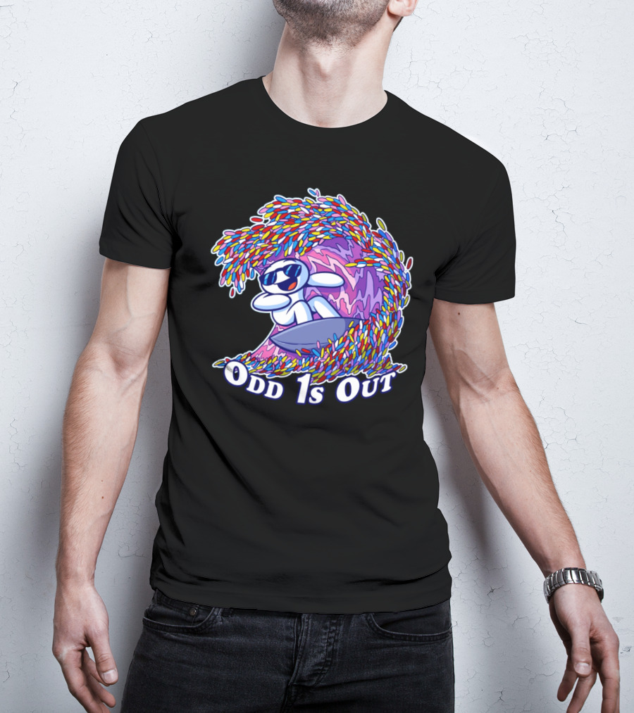 Odd 1s Out Surfing Wave Of Colorful Candy T-Shirt