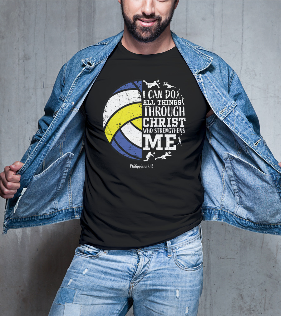 Volleyballsn Youthns I Can Do All Things Through Christ Who Strengthens Me Philippians 4:13 T-Shirt