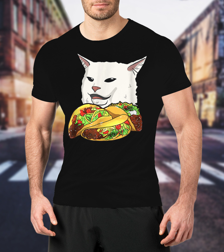 Woman Yelling At A Cat Meme Taco T-Shirt