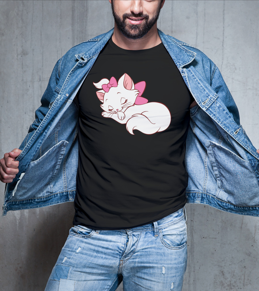 WoMarie Marie Cat Aristocats Kitty Cartoon T-Shirt