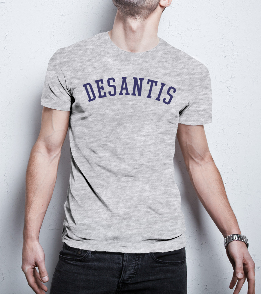 DeSantis Gray Cotton Block Text T-Shirt