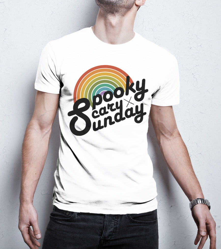 CoryxKenshin Spooky Scary Sunday Retro Rainbow T-Shirt