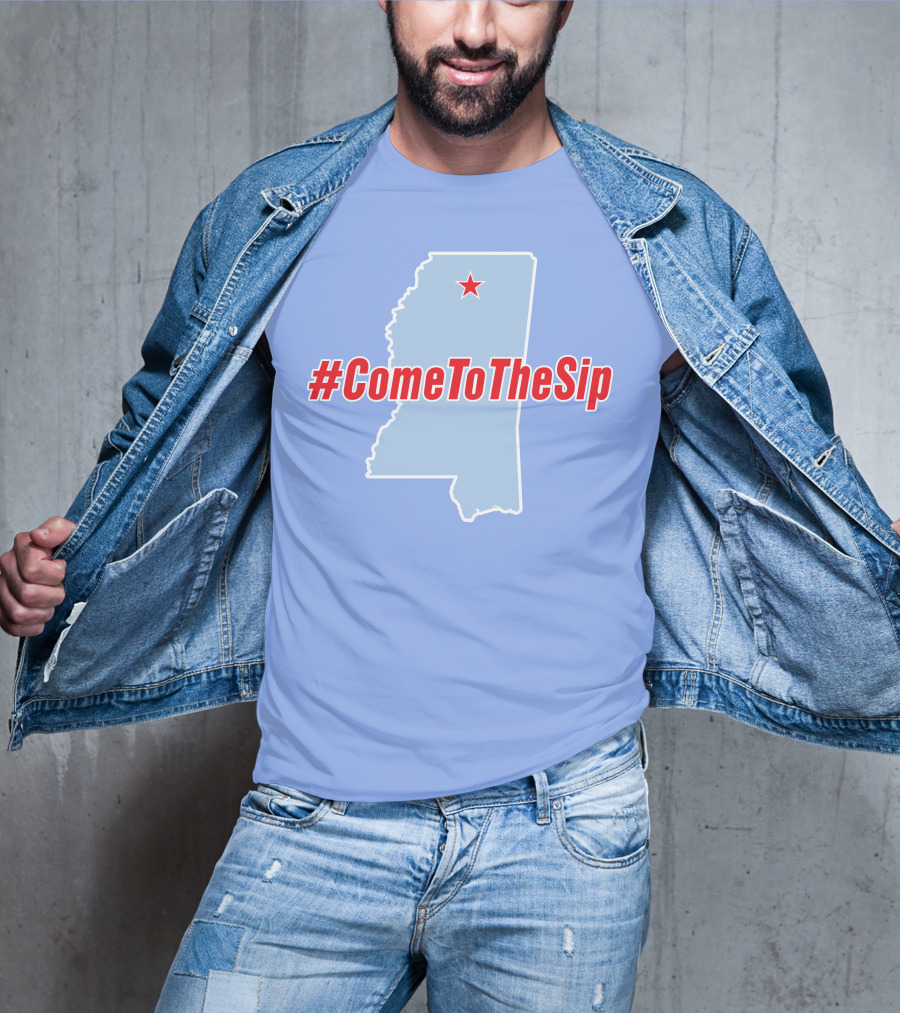 Ole Miss Come To The Sip Hashtag Mississippi Map Star T-Shirt